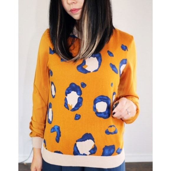 3.1 Phillip Lim for Target Sweaters - 3•1 Phillip Lim x Target Leopard print Sweater Orange & Blue Size L